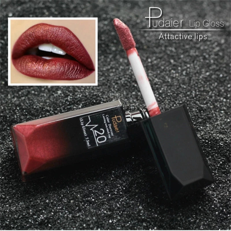 Waterproof Nude Matte Velvet Glossy Lip Gloss Lipstick Lip Balm Sexy Red Lip Tint 21 Colors Women Fashion Makeup Lipstick Tube
