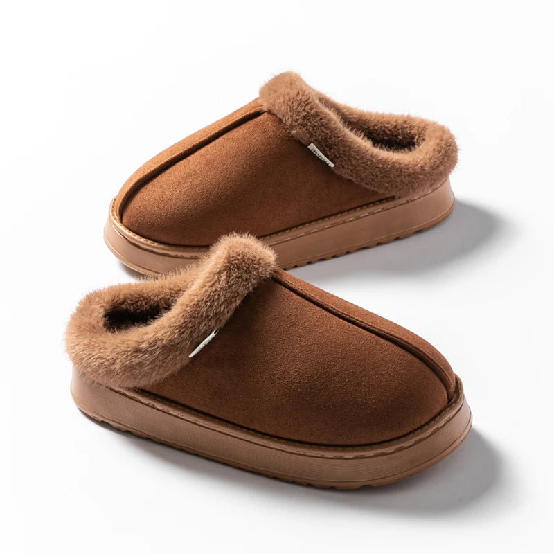 Warm Fashion Fluffy Slippers for Autumn and Winter Indoor EVA Thick Sole Anti-Slip and Warm Unisex Slippers for Winter