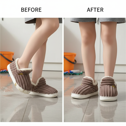 Winter warm cotton slippers for adults and children Toe Wrap Cotton Slippers Thick Soft Sole Slides Men Women Non-slip Shoes