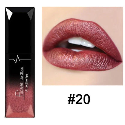 Waterproof Nude Matte Velvet Glossy Lip Gloss Lipstick Lip Balm Sexy Red Lip Tint 21 Colors Women Fashion Makeup Lipstick Tube