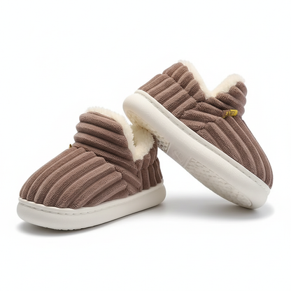 Winter warm cotton slippers for adults and children Toe Wrap Cotton Slippers Thick Soft Sole Slides Men Women Non-slip Shoes